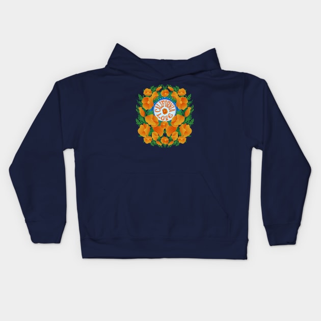 California Love Poppy Superbloom Kids Hoodie by Spatium Natura